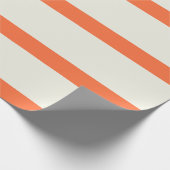 Sinaasappel en witte crème potlood strepen cadeaupapier (Hoek)