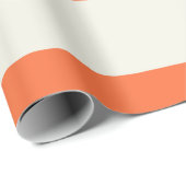 Sinaasappel en witte crème potlood strepen cadeaupapier (Rol Hoek)