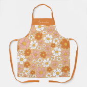 Sinaasappel en witte Floral Apron Schort (Voorkant)