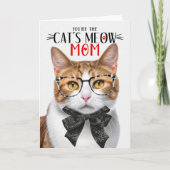 Sinaasappel en witte kat voor mama op Moederdag Feestdagen Kaart (Voorkant)