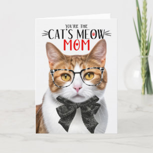 Sinaasappel en witte kat voor mama op Moederdag Feestdagen Kaart