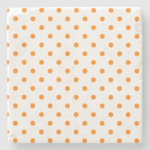 Sinaasappel en witte poka Dots Square Onderzetter
