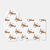 Sinaasappel en Witte Prop Biplane; Klein Vlak Bedankdoosjes (Uitgevouwen)