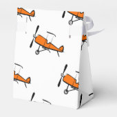 Sinaasappel en Witte Prop Biplane; Klein Vlak Bedankdoosjes (Achterkant)