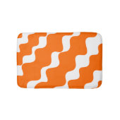 Sinaasappel en witte schuine golven patroon badmat (Voorkant)