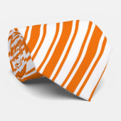 Sinaasappel en witte snoepjes strepen stropdas (Opgerold)