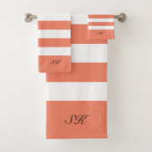 Sinaasappel en witte strepenpatroon bad handdoek (Insitu)