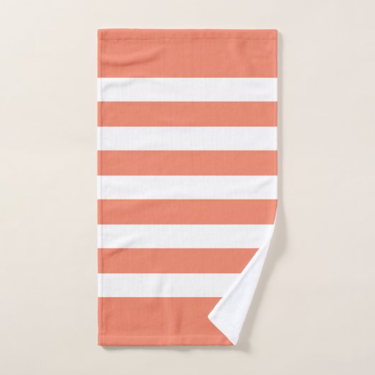 Sinaasappel en witte strepenpatroon bad handdoek (Handdoek)