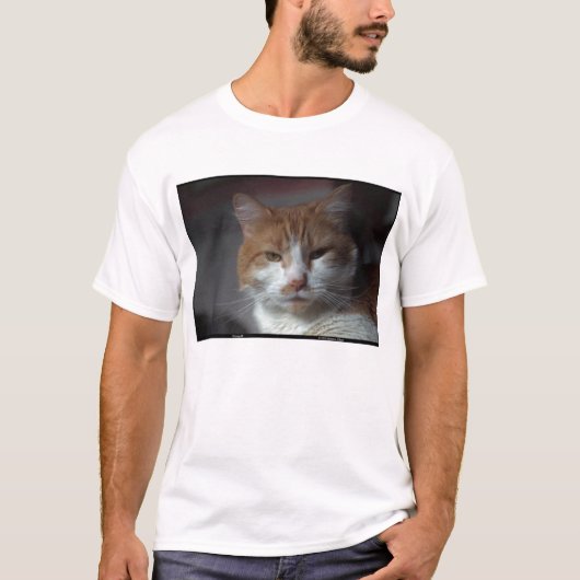 sinaasappel en witte tafelkat t-shirt (Voorkant)