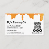 Sinaasappel en witte verf druppelt professionele s visitekaartje (Achterkant)