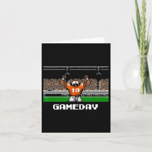 Sinaasappel en witte voetbal gameday 8 Bit-videosp Kaart