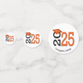 Sinaasappel en zwart Afstuderen 2025 Confetti (Voorkanten)