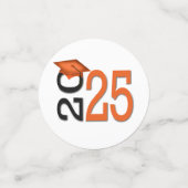 Sinaasappel en zwart Afstuderen 2025 Confetti (Kleine voorkant)