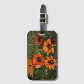 Sinaasappel en zwart Bagagelabel Gazanias (Voorkant (verticaal))