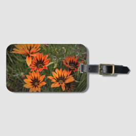 Sinaasappel en zwart Bagagelabel Gazanias