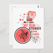 Sinaasappel en zwart beledigd slangen sarcastisch  briefkaart (Voorkant / Achterkant)