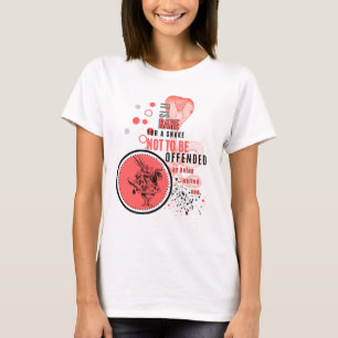 Sinaasappel en zwart beledigd slangen sarcastisch  t-shirt