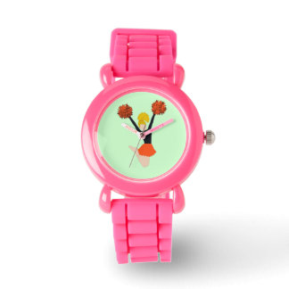 Sinaasappel en Zwart Cheerleader Horloge