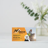 Sinaasappel en Zwart Dakwerk Aannemer Huis Reparat Visitekaartje (Staand voorkant)