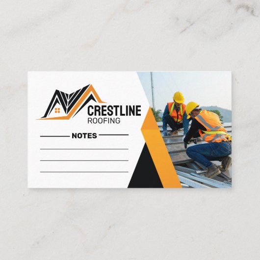 Sinaasappel en Zwart Dakwerk Aannemer Huis Reparat Visitekaartje (Achterkant)