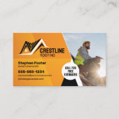 Sinaasappel en Zwart Dakwerk Aannemer Huis Reparat Visitekaartje (Voorkant)