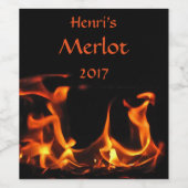 Sinaasappel en Zwart Dansend Vuurwijnetiket Wijn Etiket (Enkel label)