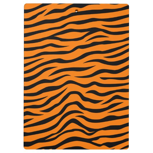 Sinaasappel en zwart dierenprint tijgerstrepen klembord (Achterkant)