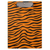 Sinaasappel en zwart dierenprint tijgerstrepen klembord (Voorkant)