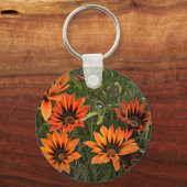 Sinaasappel en zwart Gazanias sleutelhanger (Voorkant)