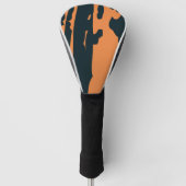 Sinaasappel en zwart golfheadcover (Voorkant)