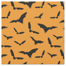 Sinaasappel en zwart Halloween Bats Patterned