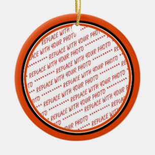 Sinaasappel en zwart (Halloween Colors), getrimde  Keramisch Ornament