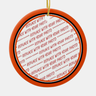 Sinaasappel en zwart (Halloween Colors), getrimde Keramisch Ornament