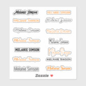 Sinaasappel en zwart Halloween Custom-Cut Vinyl Sticker (Vel)