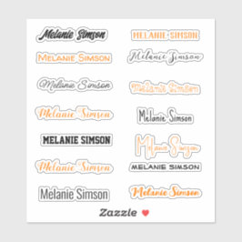 Sinaasappel en zwart Halloween Custom-Cut Vinyl Sticker