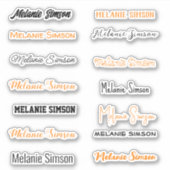 Sinaasappel en zwart Halloween Custom-Cut Vinyl Sticker (Voorkant)