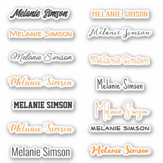 Sinaasappel en zwart Halloween Custom-Cut Vinyl Sticker (Voorkant)