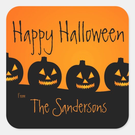 Sinaasappel en zwart, Halloween Pumpkins Stickers (Voorkant)