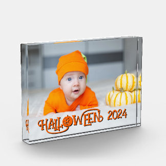 Sinaasappel en Zwart Happy Halloween Foto