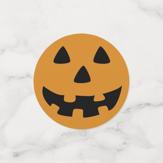 sinaasappel en zwart Jack O' lantaarn gezicht Confetti (Kleine voorkant)