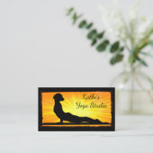 Sinaasappel en Zwart Mediation Yoga Visitekaartjes (Staand voorkant)