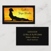 Sinaasappel en Zwart Mediation Yoga Visitekaartjes (Voorkant / Achterkant)