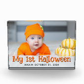 Sinaasappel en zwart Mijn 1e Halloween Foto (Voorkant)