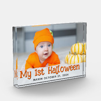 Sinaasappel en zwart Mijn 1e Halloween Foto