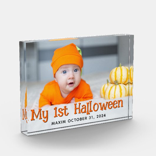 Sinaasappel en zwart Mijn 1e Halloween Foto (Links)