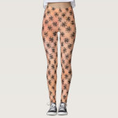 Sinaasappel en Zwart Moderne Leggings (Voorkant)