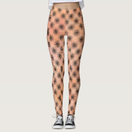 Sinaasappel en Zwart Moderne Leggings
