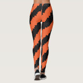 Sinaasappel en zwart mozaïekpatroon leggings (Achterkant)