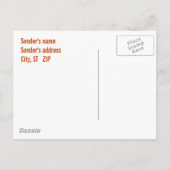 Sinaasappel en zwart open huis uitnodiging briefkaart (Achterkant)