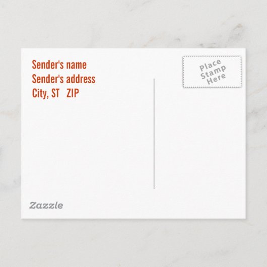 Sinaasappel en zwart open huis uitnodiging briefkaart (Achterkant)